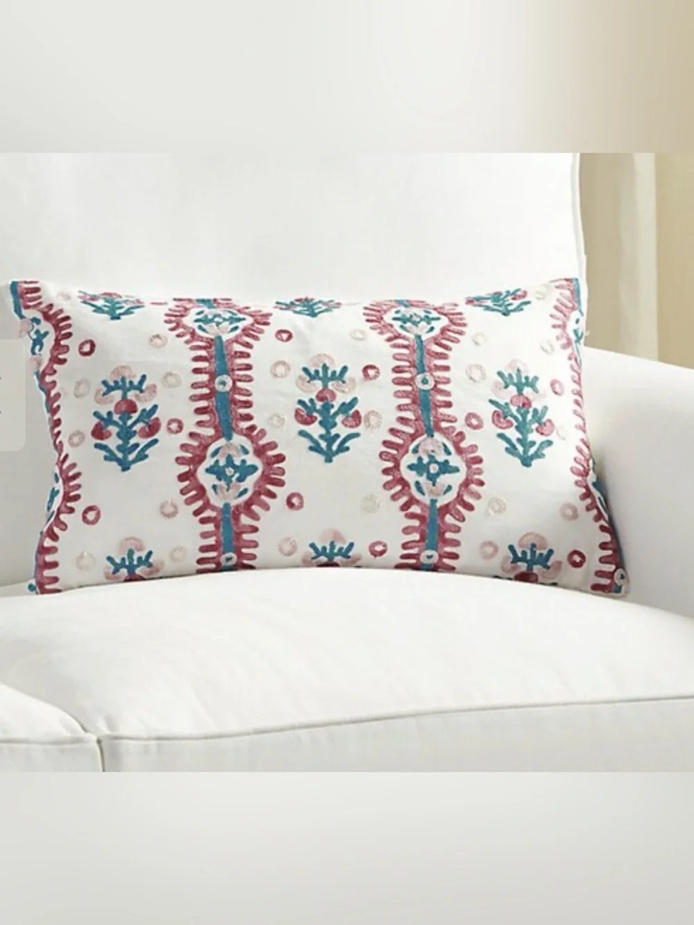 Ballard Designs Suzanne Kasler Elba Embroidered Lumbar Pillow Covers set of 2